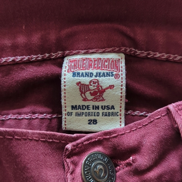 Women's True Religion deep red skinny jeans size 28 - Picture 2 of 10